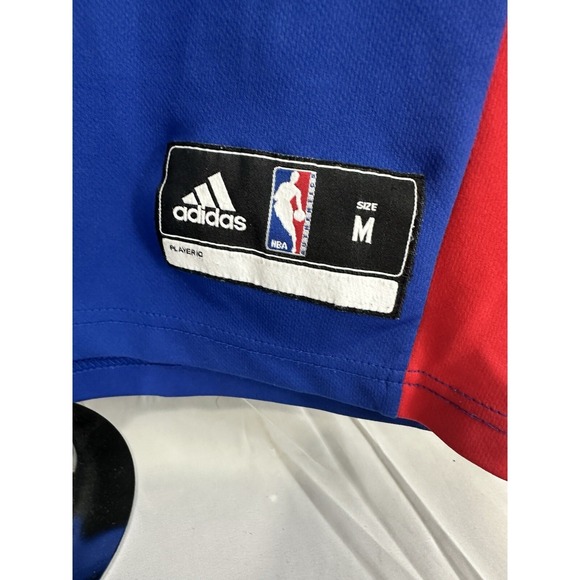 Adidas Detroit Pistons Isiah Thomas 11 Jersey Men Medium Blue Red NBA Basketball - Picture 2 of 5